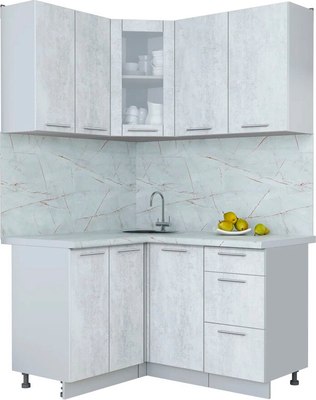 Кухонный гарнитур Интерлиния Мила Пластик 1.2x1.4 - фото