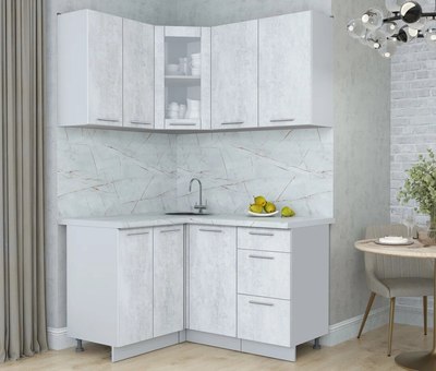 Кухонный гарнитур Интерлиния Мила Пластик 1.2x1.4