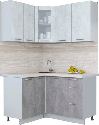 Кухонный гарнитур Интерлиния Мила Пластик 1.2x1.4 - фото