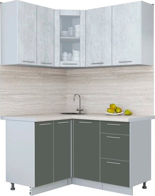 Кухонный гарнитур Интерлиния Мила Пластик 1.2x1.4 - фото