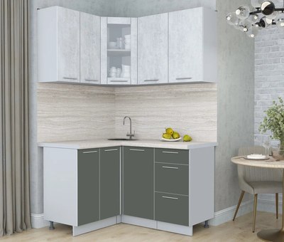 Кухонный гарнитур Интерлиния Мила Пластик 1.2x1.4