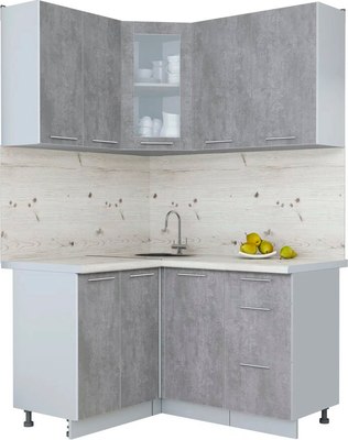 Кухонный гарнитур Интерлиния Мила Пластик 1.2x1.4 - фото