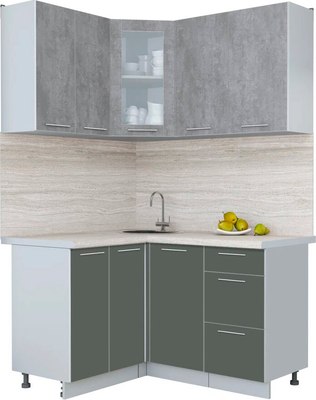 Кухонный гарнитур Интерлиния Мила Пластик 1.2x1.4 - фото
