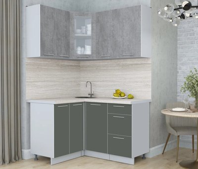 Кухонный гарнитур Интерлиния Мила Пластик 1.2x1.4