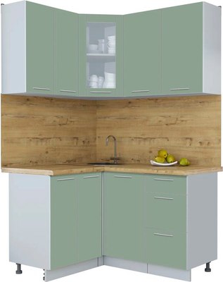 Кухонный гарнитур Интерлиния Мила Пластик 1.2x1.4 - фото