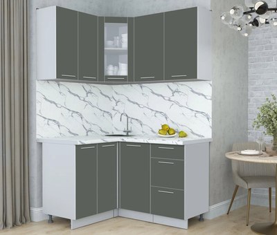 Кухонный гарнитур Интерлиния Мила Пластик 1.2x1.4