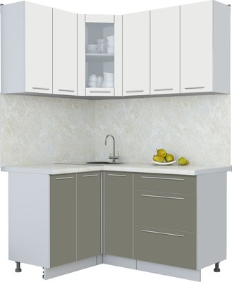 Кухонный гарнитур Интерлиния Мила Пластик 1.2x1.5 - фото