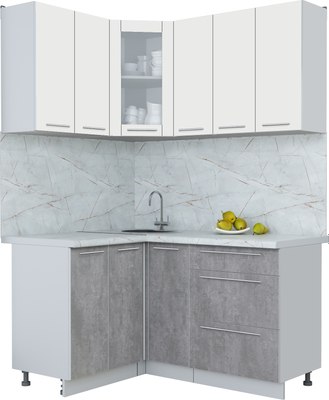 Кухонный гарнитур Интерлиния Мила Пластик 1.2x1.5 - фото