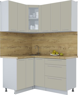 Кухонный гарнитур Интерлиния Мила Пластик 1.2x1.5 - фото