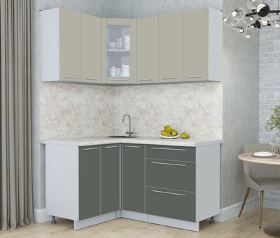 Кухонный гарнитур Интерлиния Мила Пластик 1.2x1.5