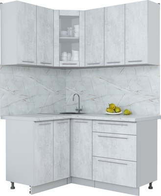 Кухонный гарнитур Интерлиния Мила Пластик 1.2x1.5 - фото