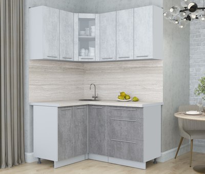 Кухонный гарнитур Интерлиния Мила Пластик 1.2x1.5