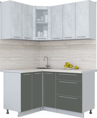 Кухонный гарнитур Интерлиния Мила Пластик 1.2x1.5 - фото
