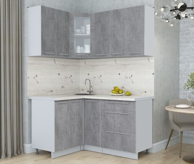 Кухонный гарнитур Интерлиния Мила Пластик 1.2x1.5