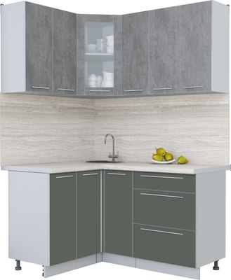 Кухонный гарнитур Интерлиния Мила Пластик 1.2x1.5 - фото