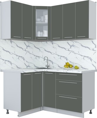 Кухонный гарнитур Интерлиния Мила Пластик 1.2x1.5 - фото