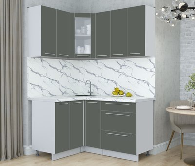 Кухонный гарнитур Интерлиния Мила Пластик 1.2x1.5