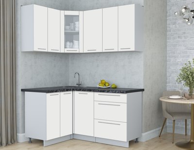 Кухонный гарнитур Интерлиния Мила Пластик 1.2x1.6