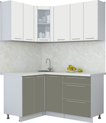 Кухонный гарнитур Интерлиния Мила Пластик 1.2x1.6 - фото