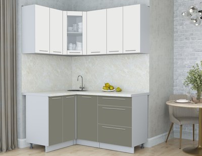 Кухонный гарнитур Интерлиния Мила Пластик 1.2x1.6