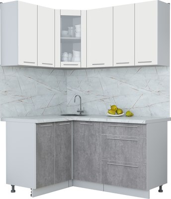 Кухонный гарнитур Интерлиния Мила Пластик 1.2x1.6 - фото