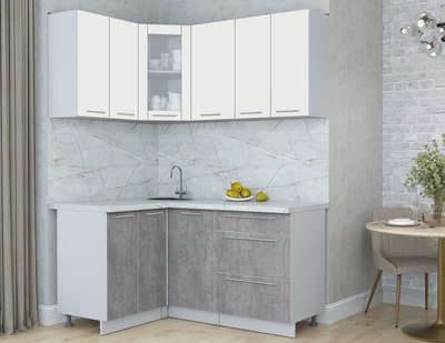 Кухонный гарнитур Интерлиния Мила Пластик 1.2x1.6