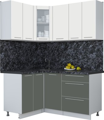 Кухонный гарнитур Интерлиния Мила Пластик 1.2x1.6 - фото