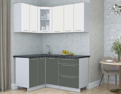 Кухонный гарнитур Интерлиния Мила Пластик 1.2x1.6