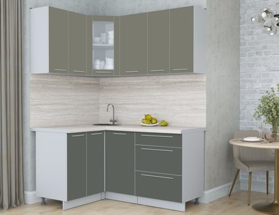 Кухонный гарнитур Интерлиния Мила Пластик 1.2x1.6