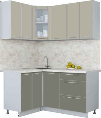Кухонный гарнитур Интерлиния Мила Пластик 1.2x1.6 - фото