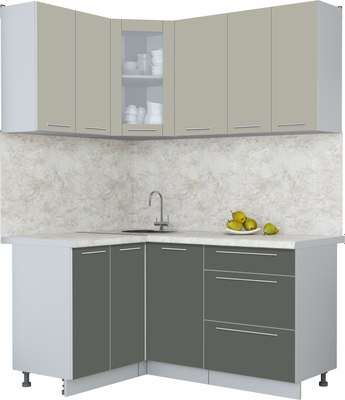 Кухонный гарнитур Интерлиния Мила Пластик 1.2x1.6 - фото