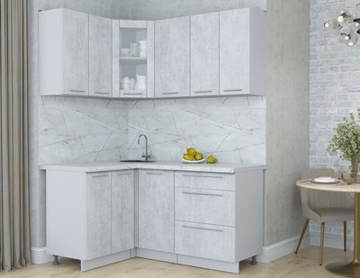 Кухонный гарнитур Интерлиния Мила Пластик 1.2x1.6