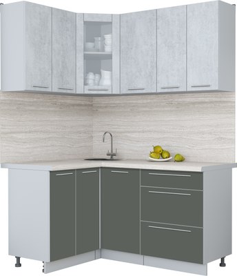 Кухонный гарнитур Интерлиния Мила Пластик 1.2x1.6 - фото