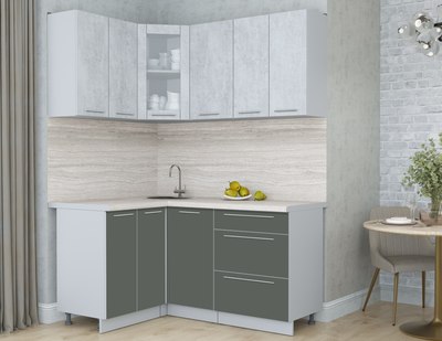 Кухонный гарнитур Интерлиния Мила Пластик 1.2x1.6