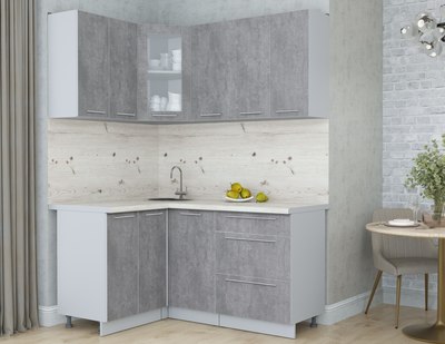 Кухонный гарнитур Интерлиния Мила Пластик 1.2x1.6