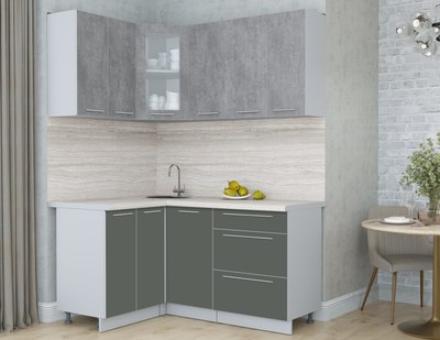 Кухонный гарнитур Интерлиния Мила Пластик 1.2x1.6