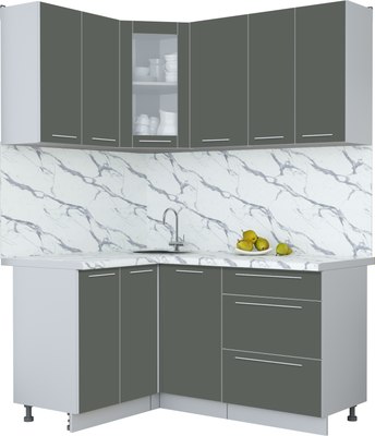 Кухонный гарнитур Интерлиния Мила Пластик 1.2x1.6 - фото