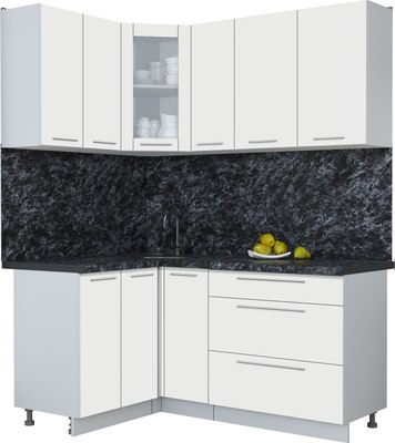 Кухонный гарнитур Интерлиния Мила Пластик 1.2x1.7 - фото