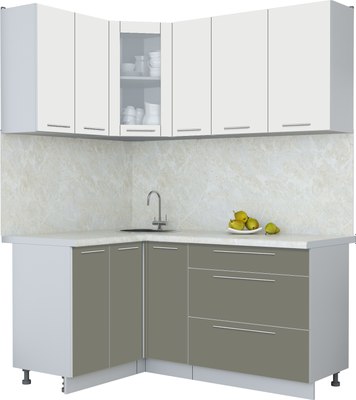 Кухонный гарнитур Интерлиния Мила Пластик 1.2x1.7 - фото