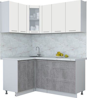 Кухонный гарнитур Интерлиния Мила Пластик 1.2x1.7 - фото