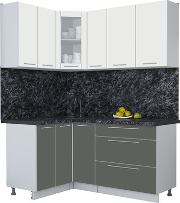 Кухонный гарнитур Интерлиния Мила Пластик 1.2x1.7 - фото