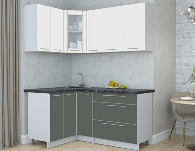 Кухонный гарнитур Интерлиния Мила Пластик 1.2x1.7