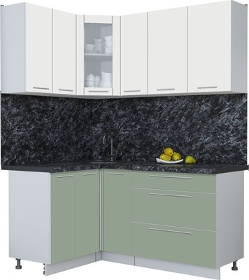 Кухонный гарнитур Интерлиния Мила Пластик 1.2x1.7 - фото