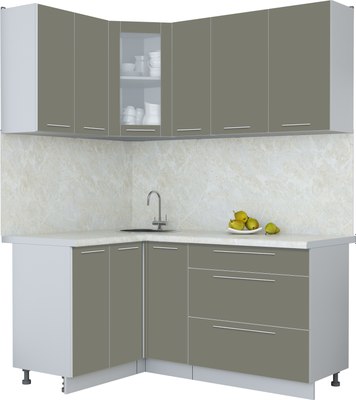 Кухонный гарнитур Интерлиния Мила Пластик 1.2x1.7 - фото