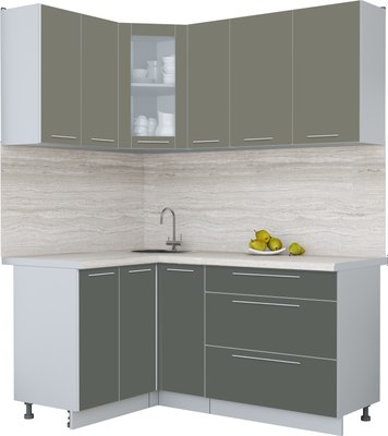 Кухонный гарнитур Интерлиния Мила Пластик 1.2x1.7 - фото