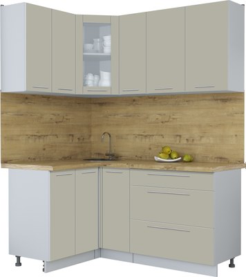 Кухонный гарнитур Интерлиния Мила Пластик 1.2x1.7 - фото