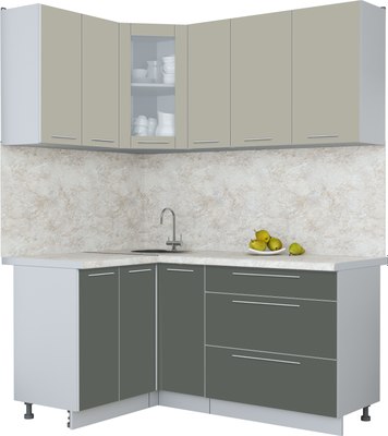 Кухонный гарнитур Интерлиния Мила Пластик 1.2x1.7 - фото