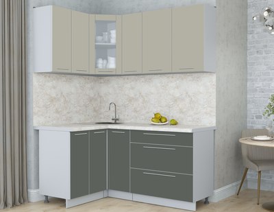 Кухонный гарнитур Интерлиния Мила Пластик 1.2x1.7