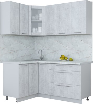 Кухонный гарнитур Интерлиния Мила Пластик 1.2x1.7 - фото