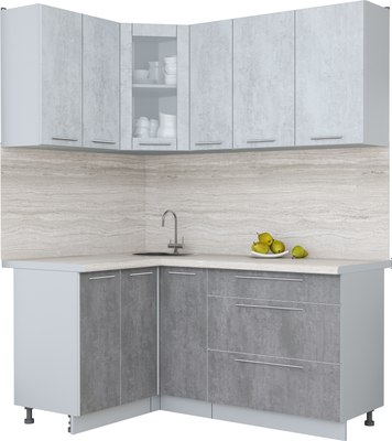 Кухонный гарнитур Интерлиния Мила Пластик 1.2x1.7 - фото